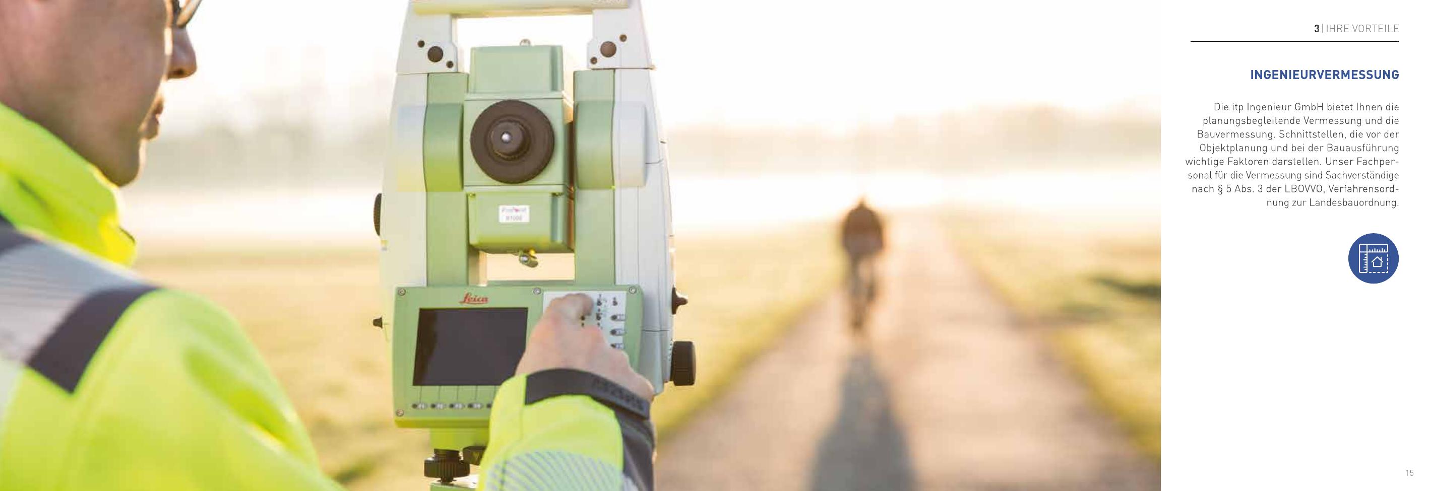 Vermessungsarbeiten im Gelände
